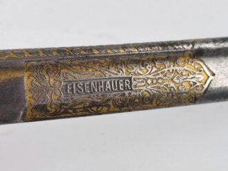 Preussen, Säbel Modell 1852. Gereinigtes Stück, Mundblech fehlt. Klinge "Eisenhauer Damaststahl"