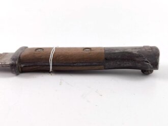 1.Weltkrieg, Seitengewehr M84/98 mit Sägerücken. Eigentumstück, leider unschlau gereinigt