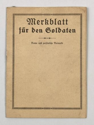 "Merkblatt für den Soldaten" 2. Weltkrieg,...