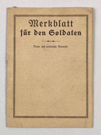 "Merkblatt für den Soldaten" 2. Weltkrieg, DIN A6