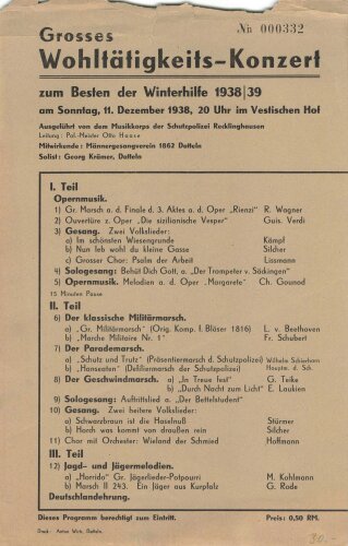 Winterhilfe 1938/39 "Grosses...