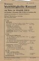 Winterhilfe 1938/39 "Grosses Wohltätigkeits-Konzert" Ausgeführt von dem Musikkorps der Schutzpolizei Recklingshausen