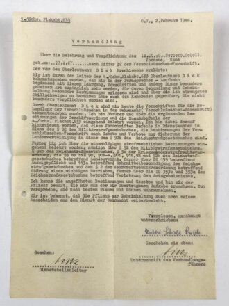 "Personalbuch Kriegshilfseinsatz Luftwaffe" eines Luftwaffen Helfers aus Nürnberg der 1943 Eintritt in die Flakabteilung 633 mit Beurteilungen und Verhandlungen