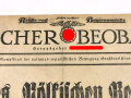 Völkischer Beobachter, Reichs- und Bayernausgabe, 83. Ausgabe, 23. März Februar 1932 "Verbot des Völkischen Beobachters ", geknickt