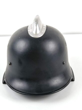 Feuerwehr III.Reich, Leichtmetall Helm Modell 1934. Überlackiertes Stück , Kinnriemen leicht defekt