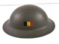 Belgien, Stahlhelm nach Britischem Muster, datiert 1952. Innenfutter leicht defekt, Originallack