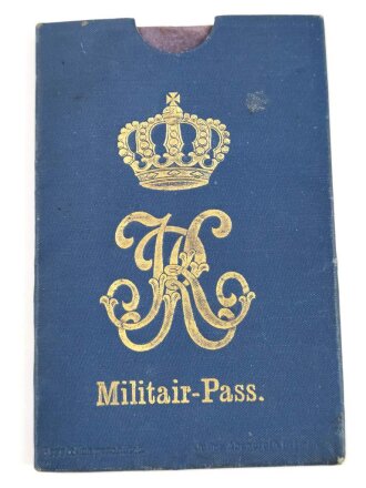 Württemberg, Militär Paß in dekorativer Hülle eines Angehörigen im Grenadier Regt. König Karl Nr. 123. Schützenabzeichen 1896. Vollständig