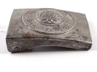 1.Weltkrieg Württemberg, Koppelschloss für Mannschaften aus Eisen mit resten des feldgrauen Originallack