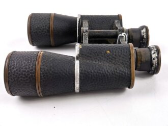 U.S. Navy MK VI 10 x 45 binoculars, most likely WWI era, made by US. Naval gun factory " Annex" Rochester, NY. Used, right side clear, left side fuzzy