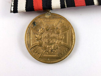 Preussen, Spange Kriegsdenkmünze 1870 1871 für Kämpfer,  Dienstauszeichnung 3. Klasse für Unteroffiziere nach 9 Dienstjahren 1856-1875