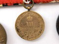 Preussen,  Ordenspange Allgemeines Ehrenzeichen in silber, Kriegsdenkmünze 1870 1871 mit Gefechtsspangen