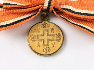 Preussen, Rot Kreuz Medaille 3.Klasse, Miniatur 16mm, an Damenschleife