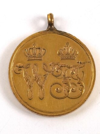 Preussen,  Kriegsdenkmünze 1864 für Kämpfer. Verliehenes Stück mit Randinschrift "Aus erobertem Geschütz"