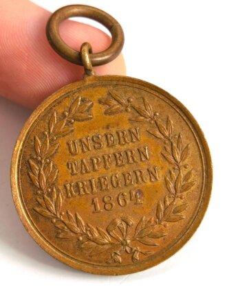 Preussen,  Kriegsdenkmünze 1864 für Kämpfer. Spangenstück ohne Randinschrift