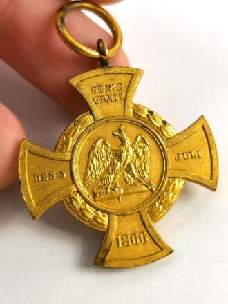 Preussen, Ersatzstück für die Ordensspange für die Kämpfer bei Königgrätz, die Farbgebung der bronze weicht deutlich von den üblichen Stücken ab