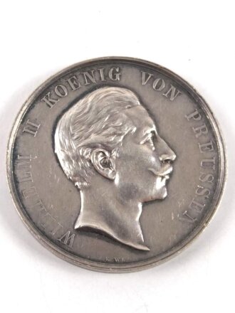Preussen, silberne Medaille " Dem besten Schützen" Bildnis Wilhelm II. Guter Zustand