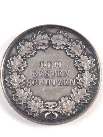 Preussen, silberne Medaille " Dem besten Schützen" Bildnis Wilhelm II. Guter Zustand