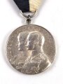Hannover, tragbare Medaille anlässlich der silbernen Hochzeit des Kaiserpaares 1906.