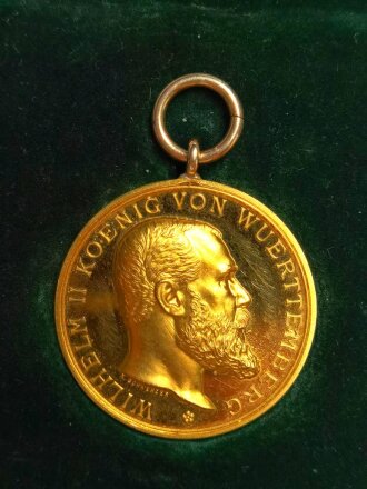 Württemberg, Verdienstmedaille des Kronordens. Gold, sehr guter Zustand, in unrichtigem Etui, Gewicht: 15 Gramm