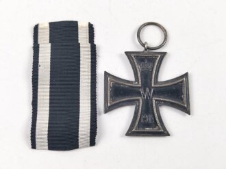 1. Weltkrieg, Eisernes Kreuz 2. Klasse 1914 mit Hersteller im Bandring " K.O. " mit Bandabschnitt