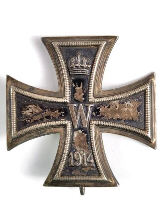 1. Weltkrieg, Eisernes Kreuz 1. Klasse 1914 mit Hersteller " KO " auf der Rückseite und einer Gravur " Unteroffizier Gärtner, Grenadierregiment No. 6, M.W.K.