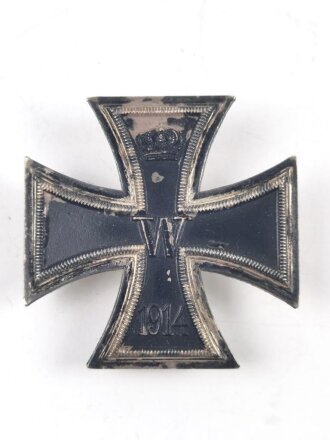 1. Weltkrieg, Eisernes Kreuz 1. Klasse 1914 an Schraubscheibe, diese fehlt, nicht magnetisch, einteilige Fertigung