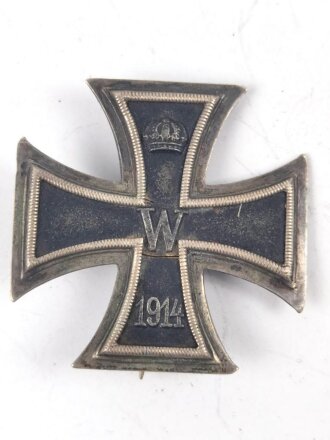 1. Weltkrieg, Eisernes Kreuz 1. Klasse 1914, mit 800er Silber gestempelt, Kern gebrochen