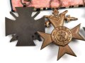 3er Ordensspange mit Eisernes Kreuz 2. Klasse 1914, Militärverdienstkreuz 3. Klasse mit Schwertern und Ehrenkreuz für Frontkämpfer