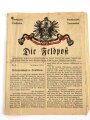 1.Weltkrieg, Vermutlich rotes Flugblatt "Die Feldpost" Februar 1916, Nr. 11, gelocht, stark gebraucht