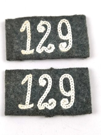 Heer, Paar Überschübe für Schulterklappen " Infanterie Regiment 129 "