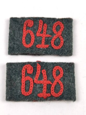 Heer, Paar Überschübe für Schulterklappen " Artillerie Regiment 648 "