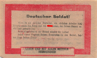 Russisches Flugblatt "Deutscher Soldat!"