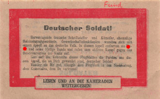 Russisches Flugblatt "Soldaten der Deutschen...