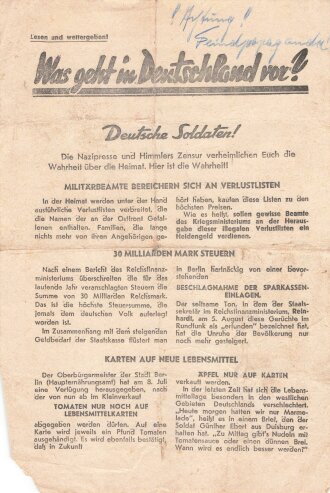 Russisches Flugblatt "Was geht in Deutschland vor?", über DIN A5