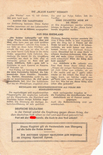 Russisches Flugblatt "Was geht in Deutschland vor?", über DIN A5