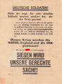 Russland 2.Weltkrieg , Flugblatt "Siegen wird unsere gerechte Sache!", Nr. 1704, DIN A5