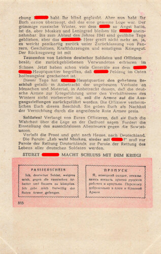 Russland 2.Weltkrieg, Flugblatt "Leb wohl Moskau,...