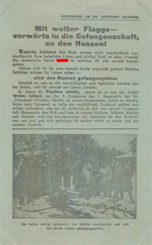 Russland 2.Weltkrieg, Flugblatt "Mit weißer...