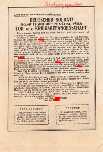 Russland 2.Weltkrieg , Flugblatt "Wähle! so...