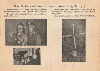 Alliiertes Flugblatt "Das Schicksal des Unteroffiziers Fritz Millert", ca. DIN A4