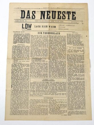Front-Nachrichtenblatt einer Panzer-Armee "Das Neuste" Nr 100a/1942, 15. Februar