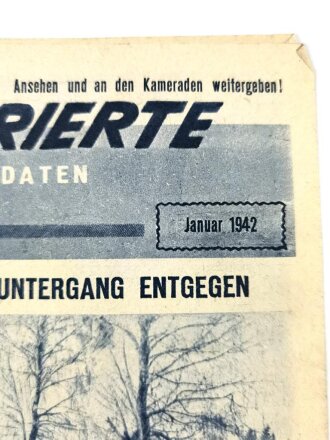 Russland 2.Weltkrieg, Front-Illustrierte für den Deutschen Soldaten "Hitler führt die Deutsche Armee dem Untergang entgegen" Nr 1, Januar 1942, russisch