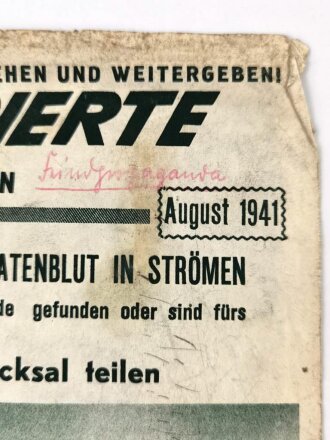 Russland 2.Weltkrieg, Front-Illustrierte für den Deutschen Soldaten "Kämpfst du weiter, so wirst Du ihr Schicksal teilen" Nr 3, Januar 1941, russisch