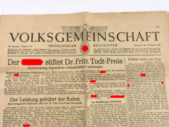 Volksgemeinschaft Heidelberger Beobachter "Der...