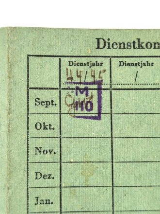 Dienstkarte der Hitler-Jugend einer Angehörigen aus Heidelberg