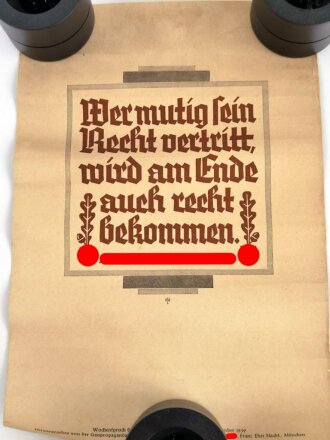 Wochenspruch der NSDAP, 29. Oktober bis 4. November 1939,...