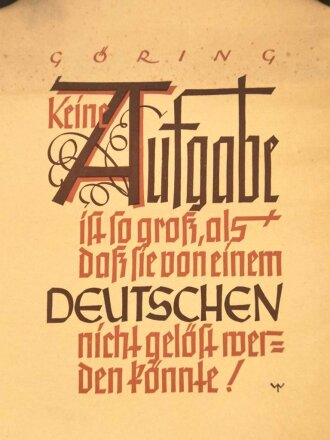 Wochenspruch der NSDAP, 9. bis 15.3 1941, eingerollt in...