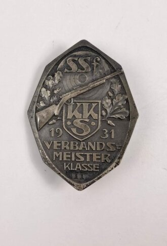 Deutsches Kartell für Jagd- und Sportschießen, KKS Landesverband Südwest , Abzeichen 2.Form für Verbandsmeister  in Silber, 1931