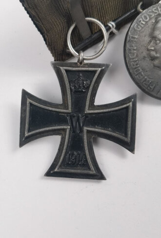 1. Weltkrieg, 2er Ordensspange mit Eisernen Kreuz 2....