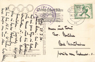 Olympische Spiele 1936, Ansichtskarte "Gesamtansicht vom Reichssportfeld mit Dietrich-Eckardt Bühne"